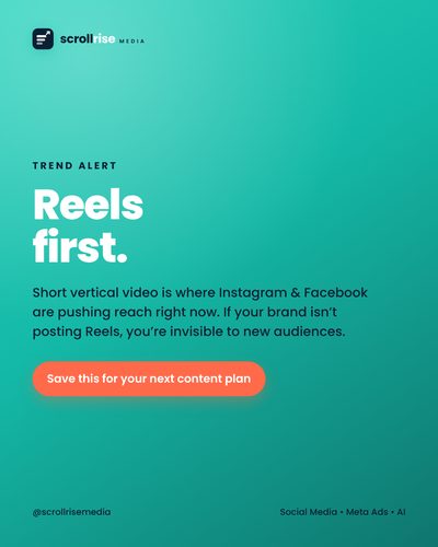 Scrollrise post: Reels first